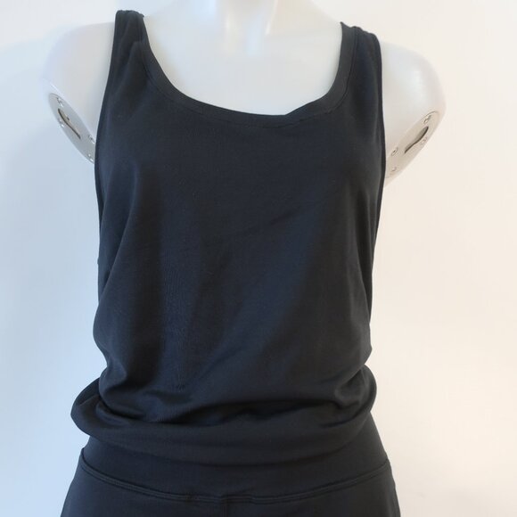 Women Sweaty Betty Black Flat Front Stretch Sleeveless Gary Jumpsuit L - Picture 6 of 12